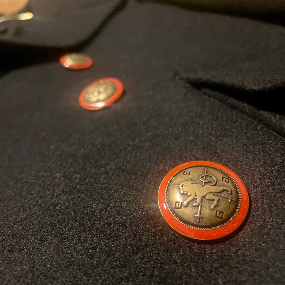 Men’s Givenchy Unicorn Buttons Double-Breasted Coat